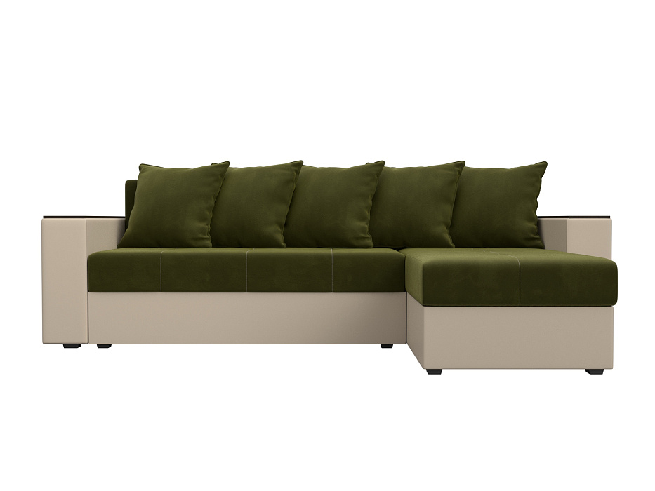 Диван угловой Дубай Лайт угол универсальный (зеленый;бежевый)