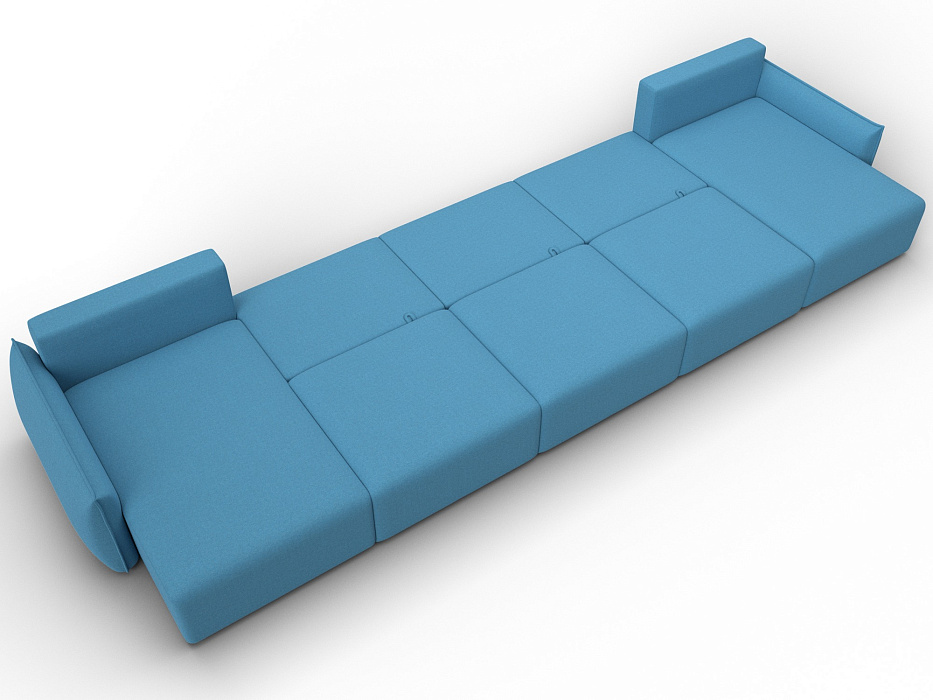 Диван П-образный Лига-051 НПБ МегаЛонг (амур 10 голубой)