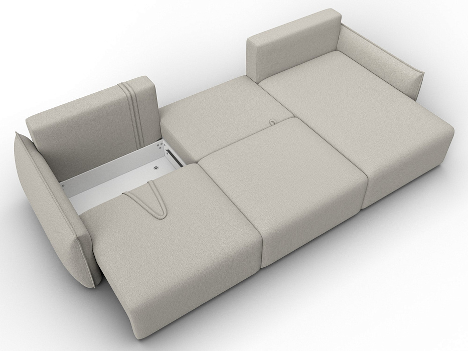 Диван угловой Лига-051 НПБ Лонг угол универсальный (амур 02 бежевый)