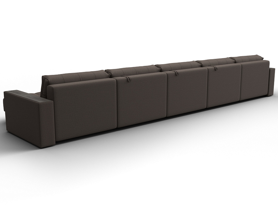 Диван П-образный с декором Лига-049 НПБ Мегалонг (амур 05 коричневый)