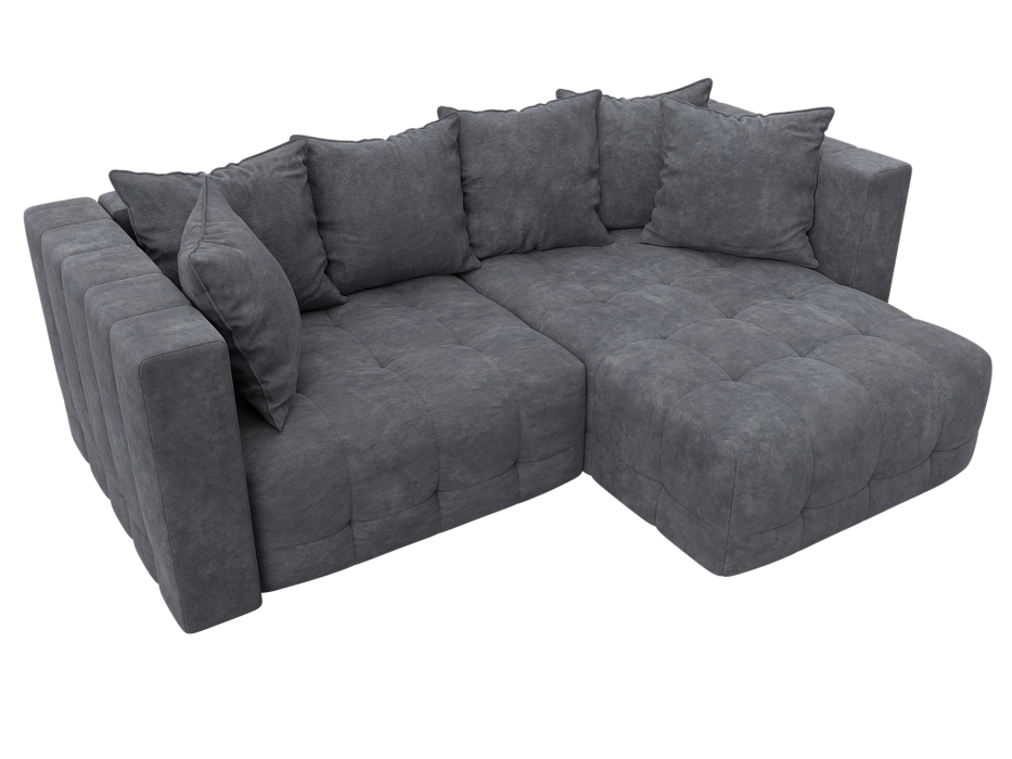 Диван угловой Лига-052 НПБ угол универсальный (brut 16 темно-серый)