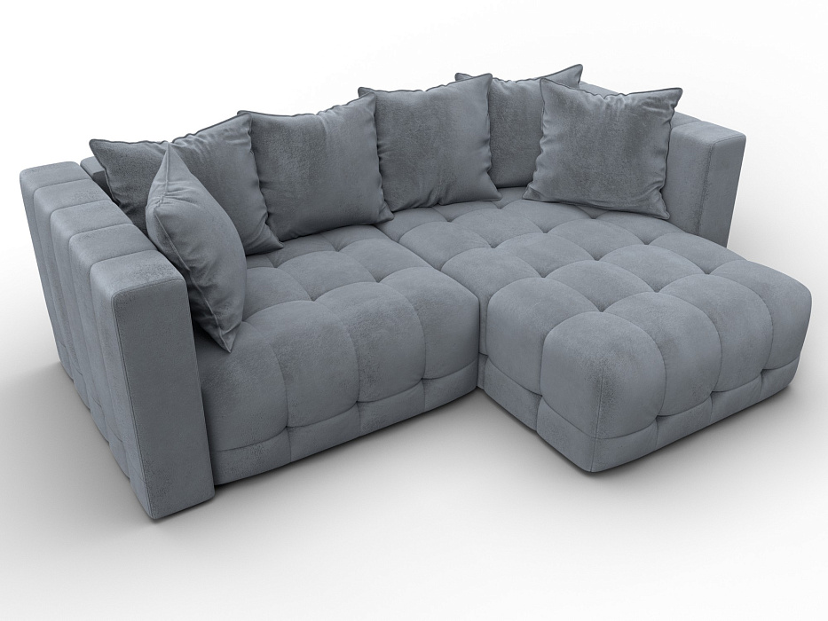 Диван угловой Лига-052 НПБ угол универсальный (tower 10 серый)