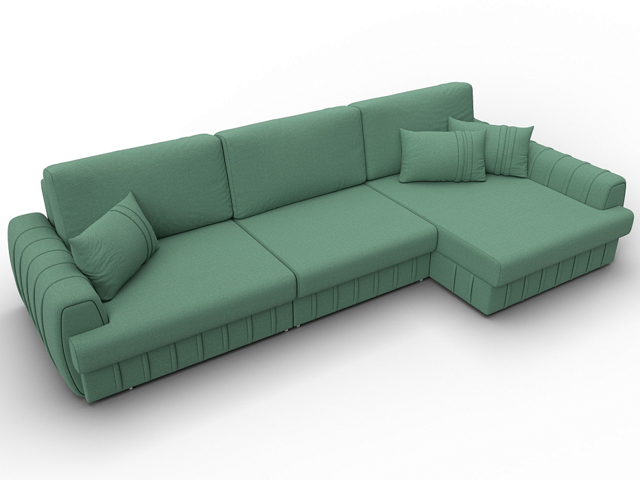 Диван угловой Лига-057 НПБ Лонг угол правый (амур 11 зеленый)