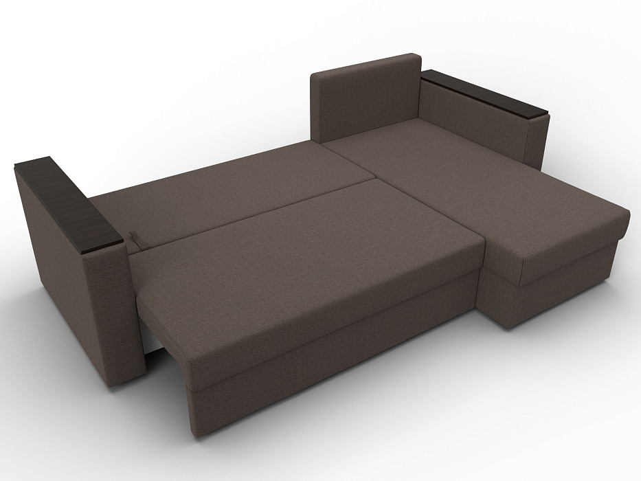 Диван угловой Атланта без стола универсальный угол (амур 05 коричневый)