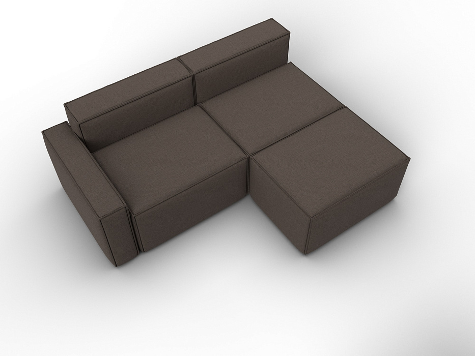 Диван угловой модульный Лига-063 угол левый (амур 05 коричневый)