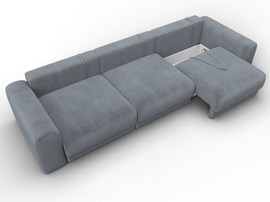 Диван прямой Лига-056 НПБ Лонг (tower 10 серый)