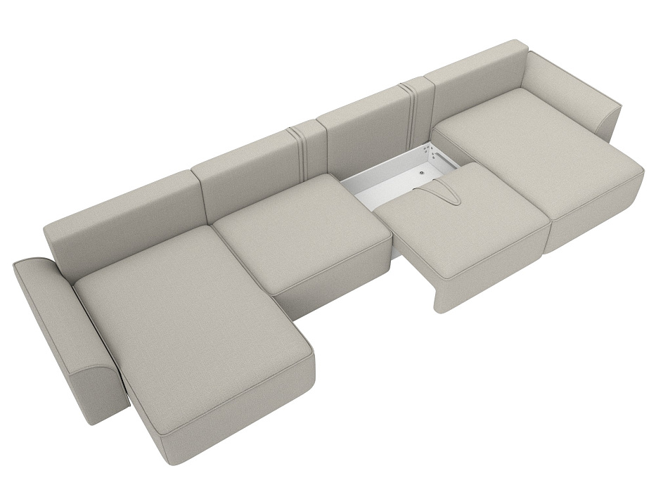 Диван П-образный Лига-048 НПБ лонг (амур 02 бежевый) Диван П-образный Лига-048 НПБ лонг (амур 02 бежевый)