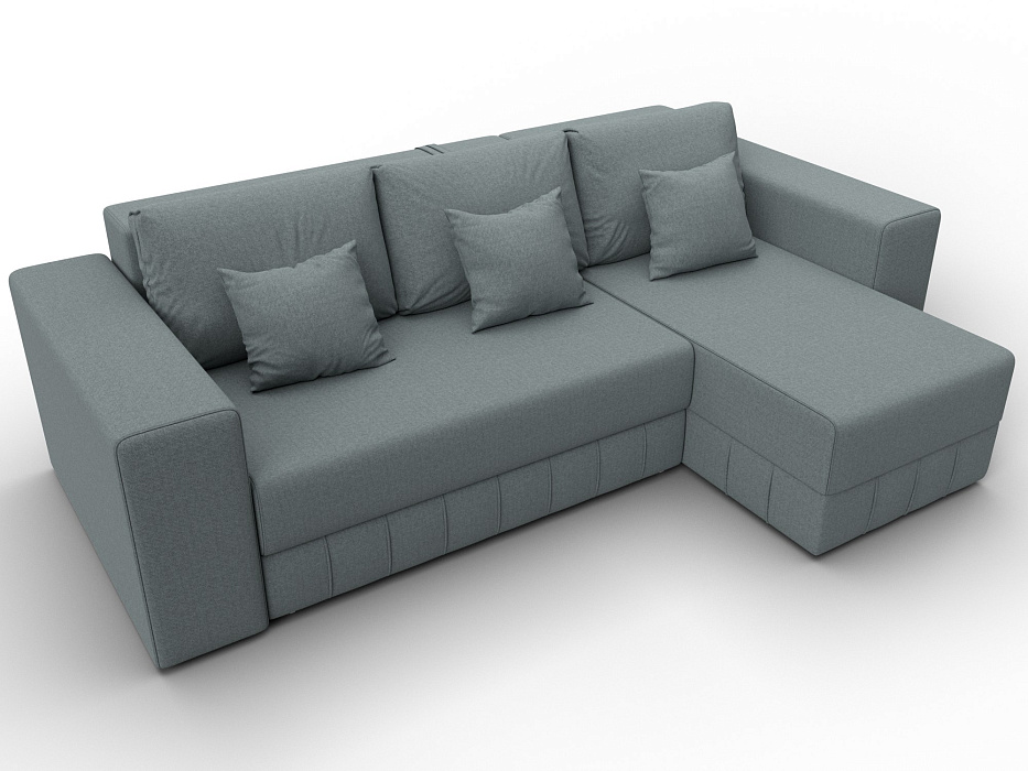 Диван угловой Лига-076 угол универсальный (амур 07 серый)