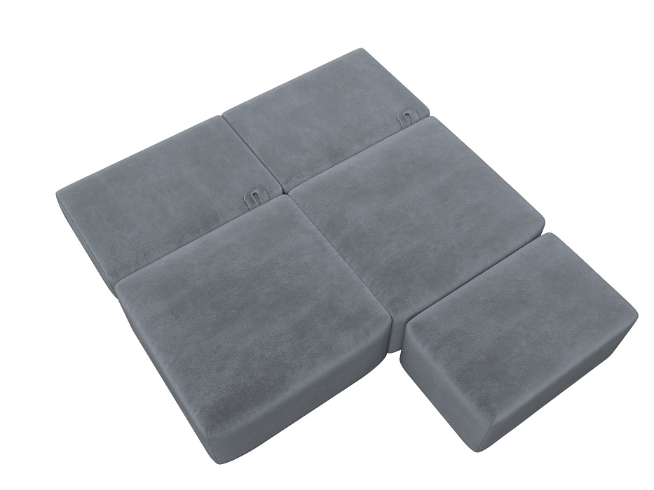 Диван прямой модульный с пуфом Лига-060 НПБ (tower 10 серый) Диван прямой модульный с пуфом Лига-060 НПБ (tower 10 серый)