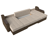 П-образный диван Сенатор (бежевый\коричневый цвет)