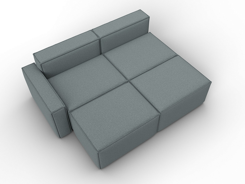 Диван угловой модульный Лига-063 угол левый (амур 07 серый)