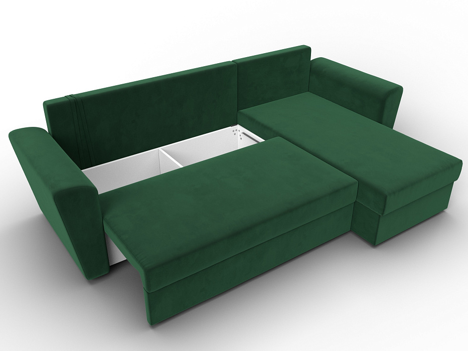 Диван угловой Амстердам Лайт правый угол (seven 626 зеленый)