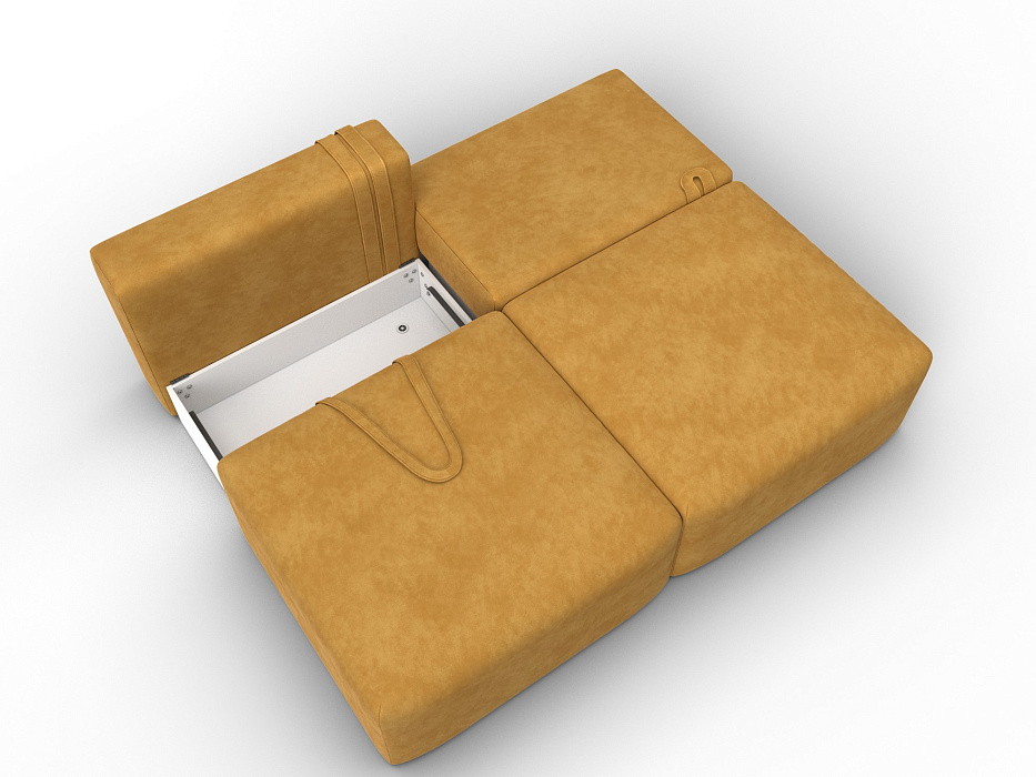 Диван прямой модульный Лига-060 НПБ (brut 10 желтый)