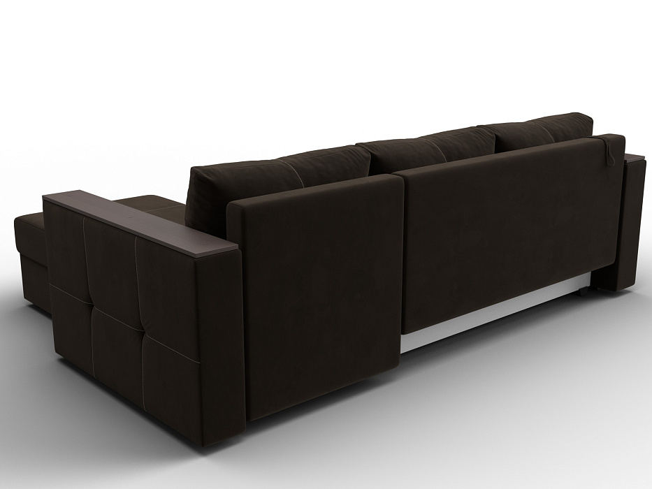 Диван угловой Валенсия Лайт правый угол (коричневый)