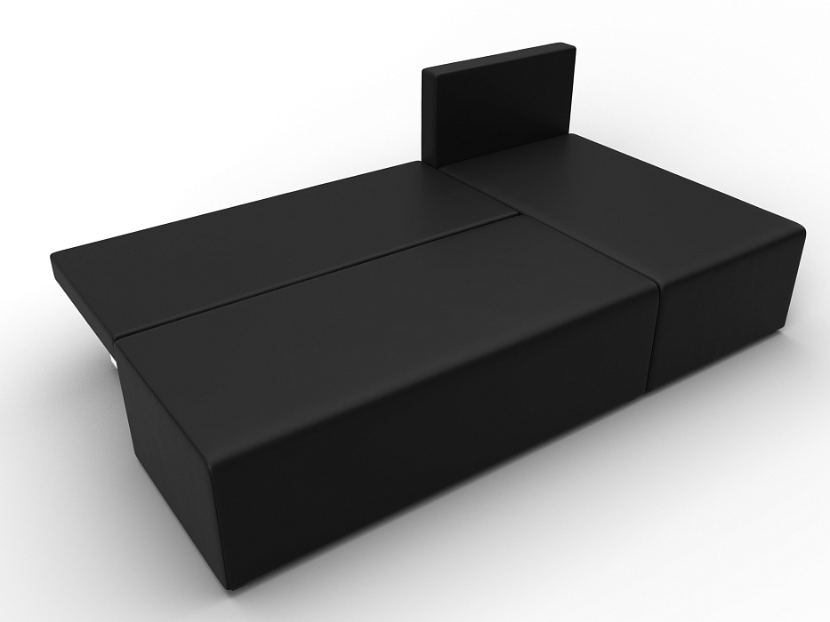 Диван угловой Поло правый угол (черный)