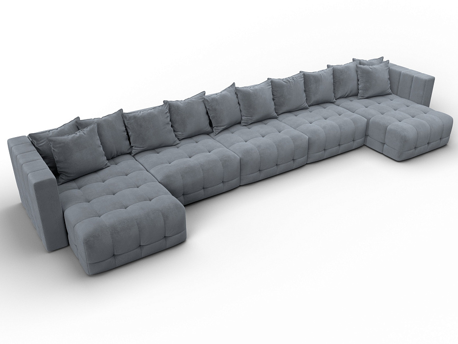 Диван П-образный Лига-052 НПБ МегаЛонг (tower 10 серый)