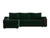 Угловой диван Николь Лайт левый угол (зеленый\коричневый цвет)