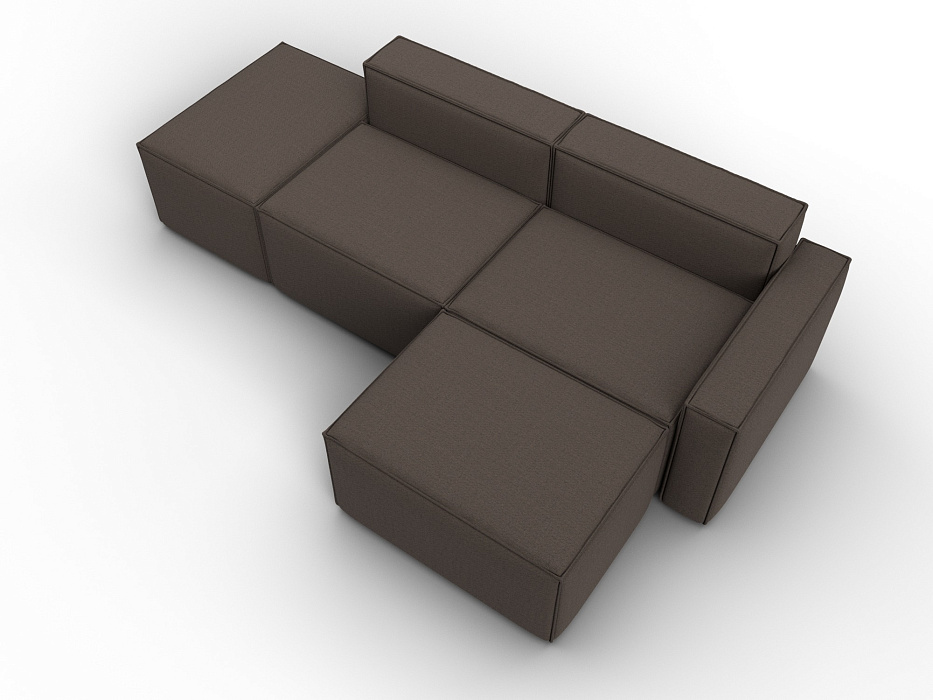 Диван угловой модульный Лига-063 угол правый (амур 05 коричневый)