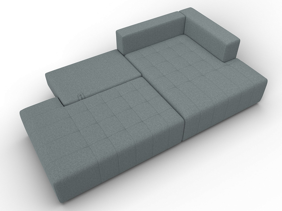 Диван угловой Лига-103 НПБ угол правый (амур 07 серый)