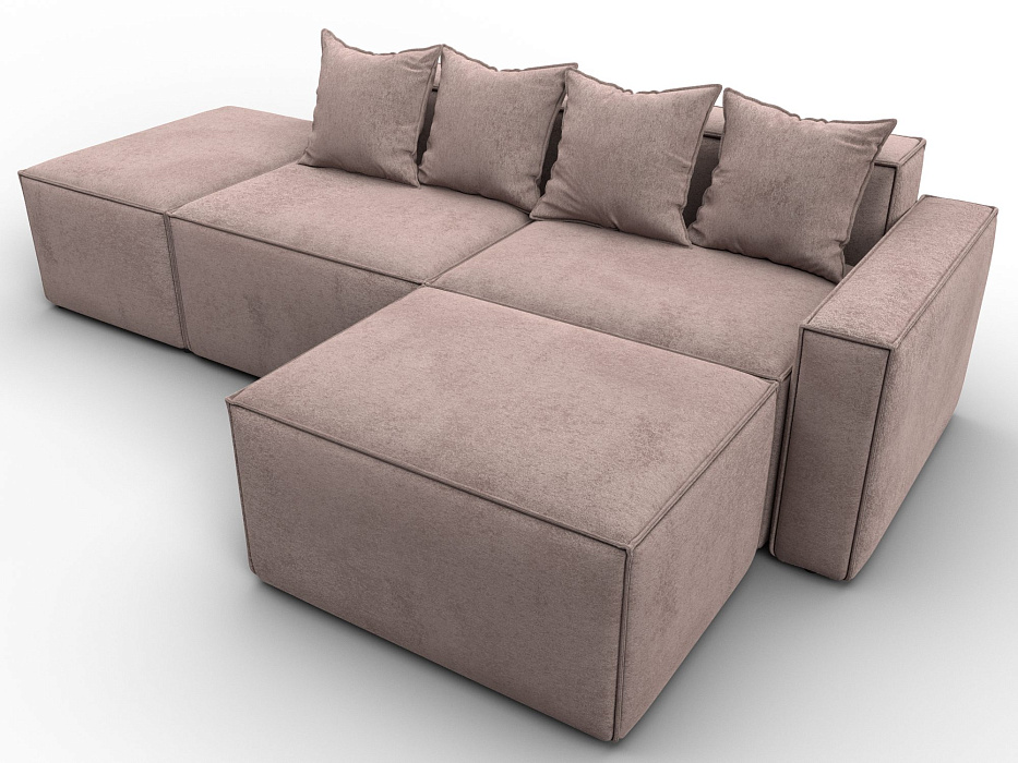 Диван угловой модульный Лига-063 угол правый (tower 05 бежевый)