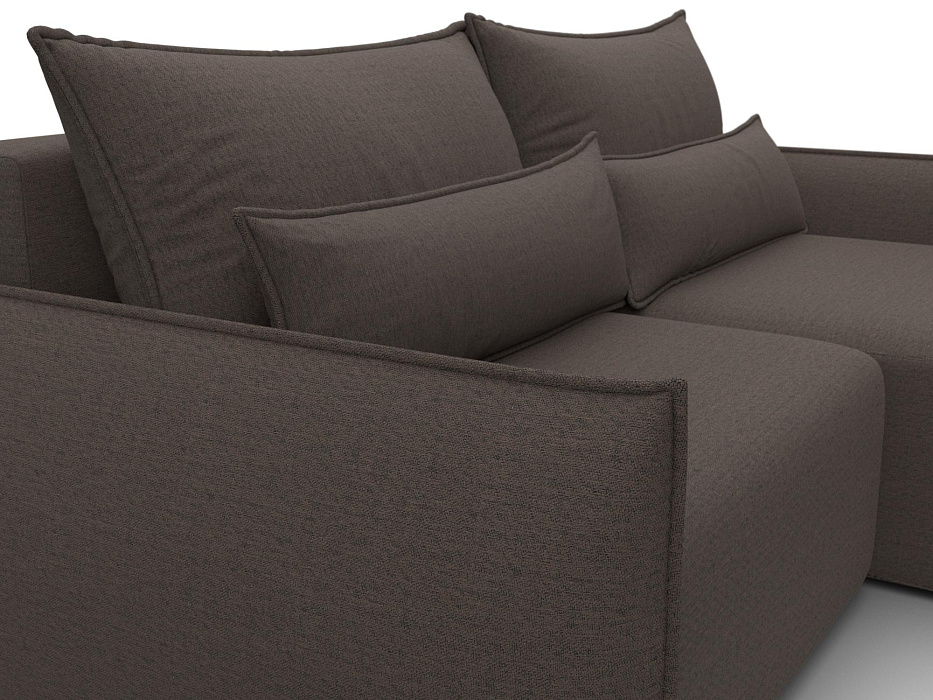 Диван угловой Лига-051 НПБ угол универсальный (амур 05 коричневый)