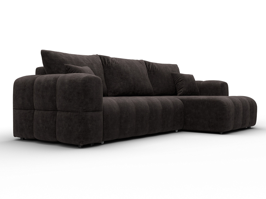 Диван угловой Лига-110 НПБ угол универсальный (brut 17 коричневый)