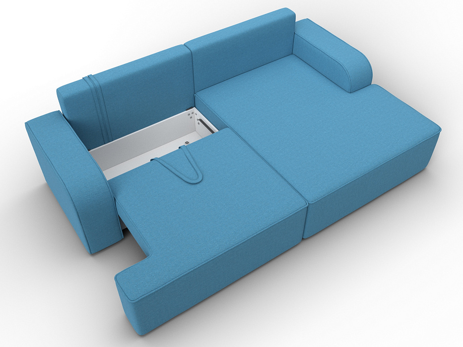 Диван угловой Лига-120 угол правый (амур 10 голубой)