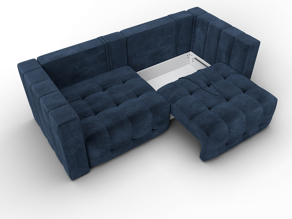 Диван прямой Лига-052 НПБ (tower 13 синий)