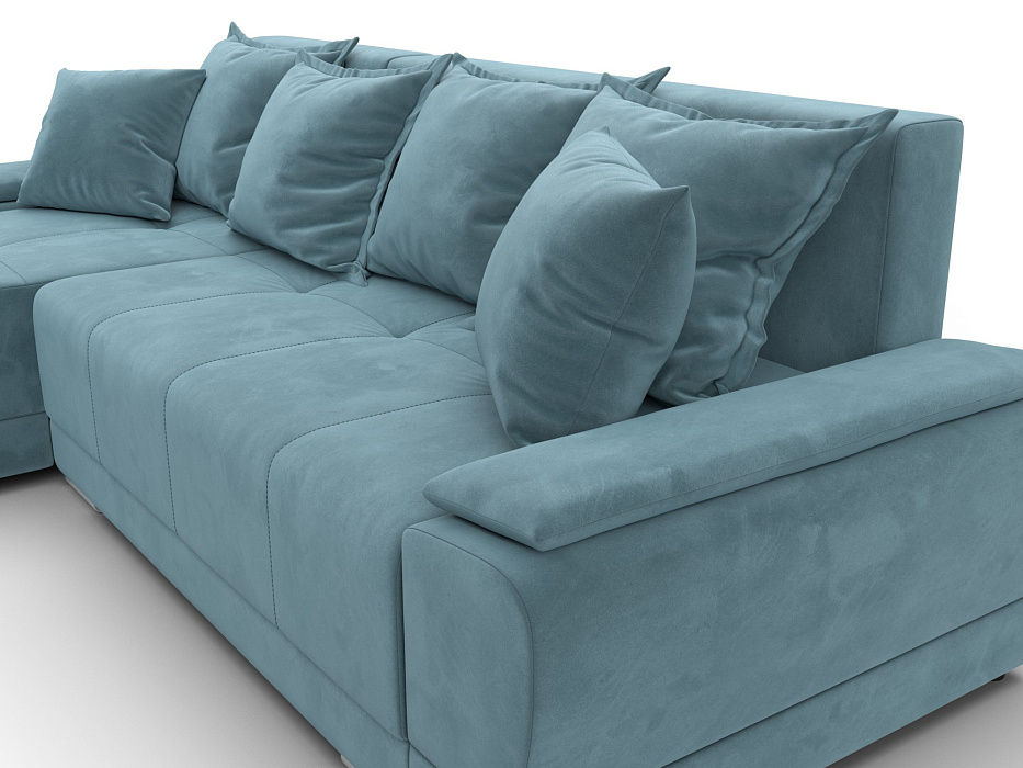 Диван угловой Лига-119 угол левый (seven 113 бирюзовый)