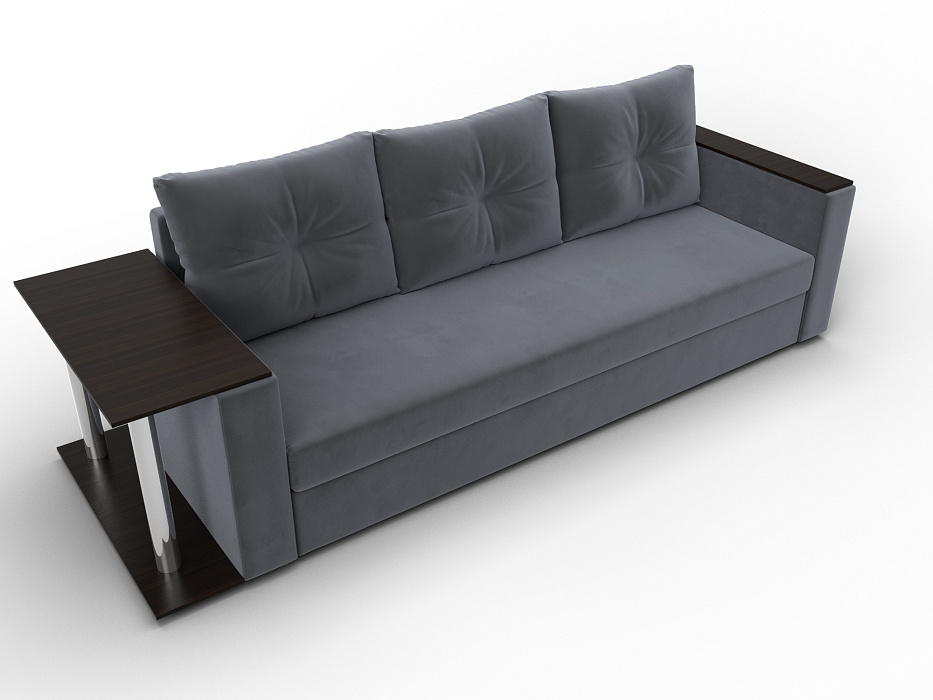 Диван прямой Атланта со столом слева (seven 17 серый)