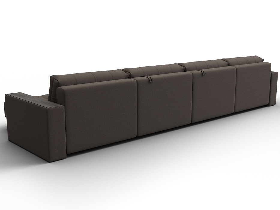 Диван П-образный с декором Лига-049 НПБ Лонг (амур 05 коричневый)