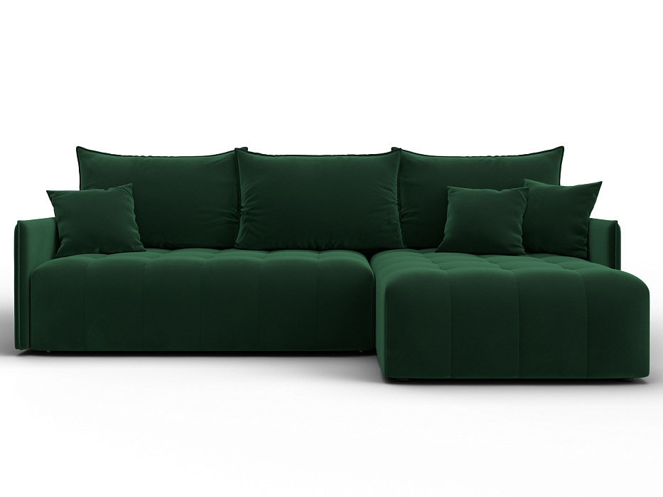 Диван угловой Лига-054 НПБ угол универсальный (seven 626 зеленый)