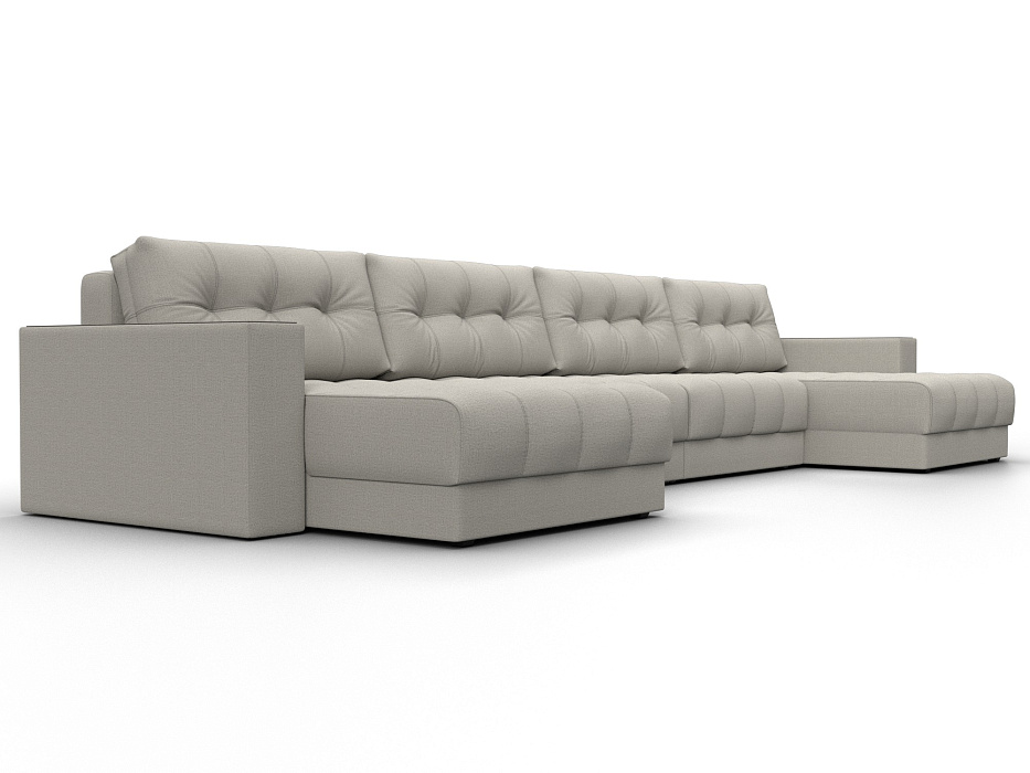 Диван П-образный с декором Лига-049 НПБ Лонг (амур 02 бежевый)