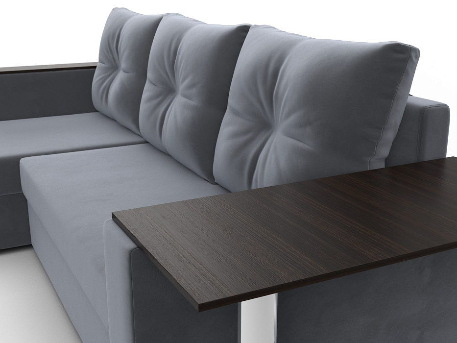 Диван угловой Атланта со столом левый угол (seven 17 серый)