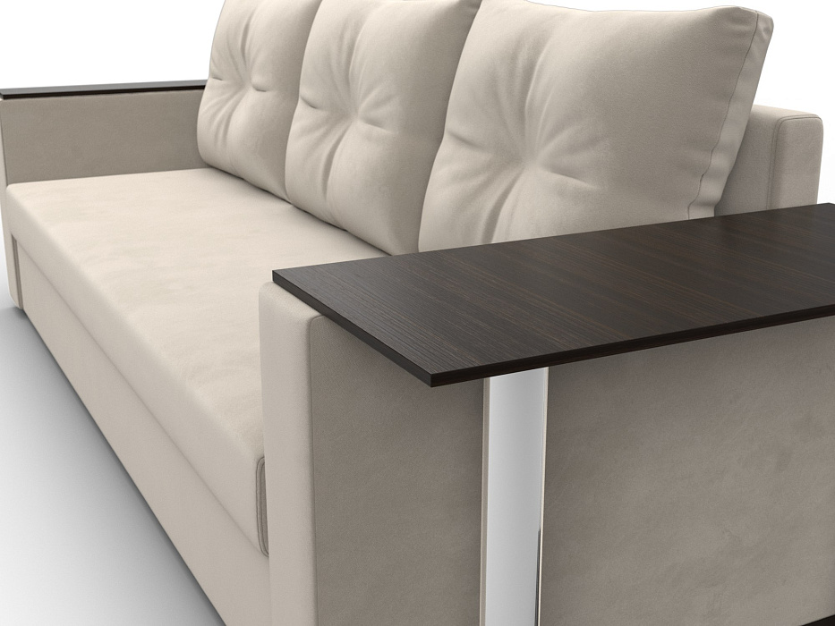 Диван прямой Атланта со столом справа (бежевый)