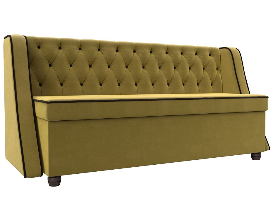 Кухонный прямой диван Лофт (желтый\коричневый)