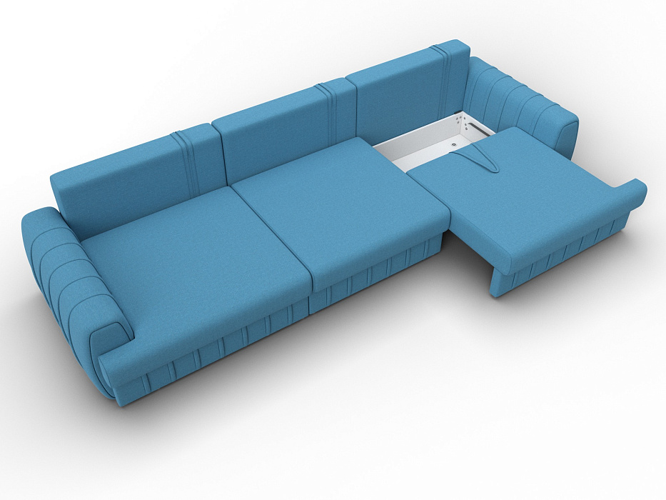 Диван прямой Лига-057 НПБ Лонг (амур 10 голубой)