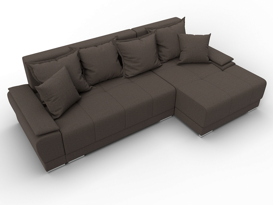 Диван угловой Лига-119 угол правый (амур 05 коричневый)