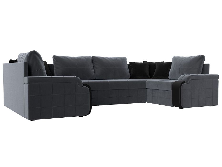 П-образный диван Николь (серый\черный\черный цвет)