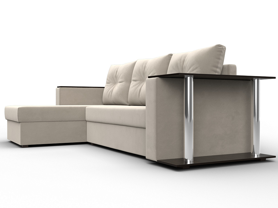 Диван угловой Атланта со столом левый угол (бежевый)