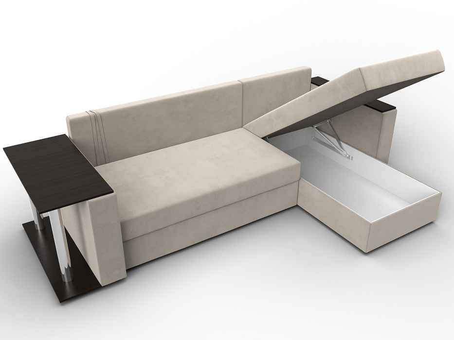 Диван угловой Атланта со столом правый угол (бежевый)