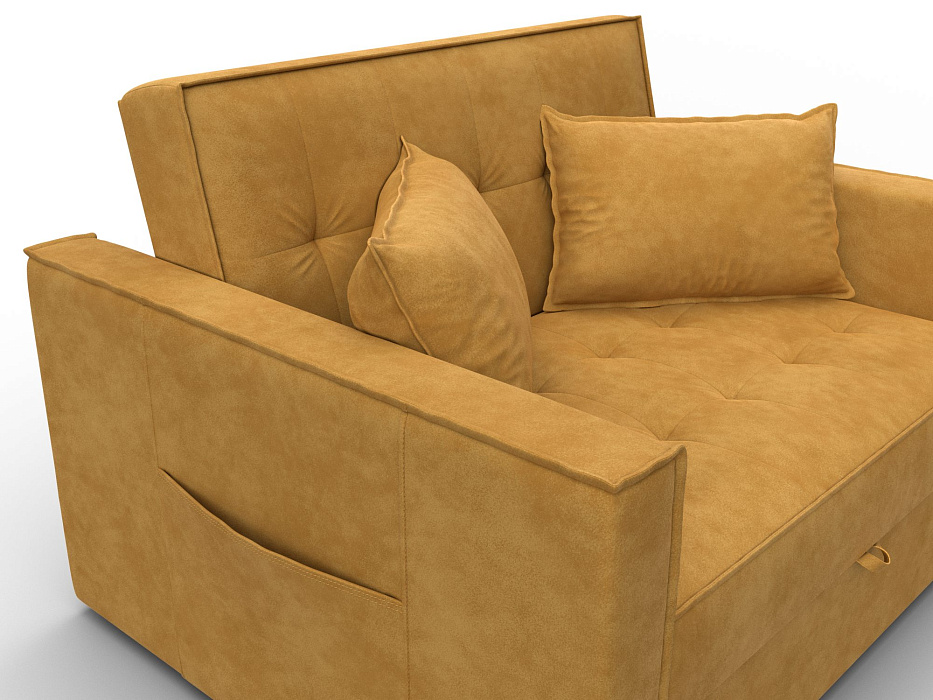 Диван прямой Лига-104 (140) (brut 10 желтый)