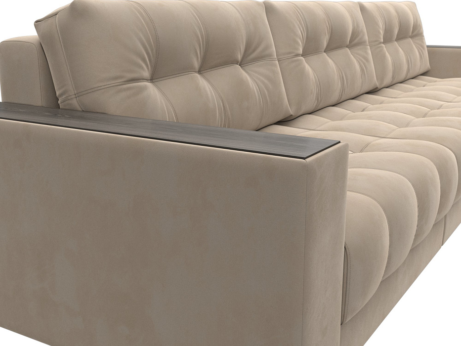 Диван прямой с декором Лига-049 НПБ Лонг (seven 729 бежевый)