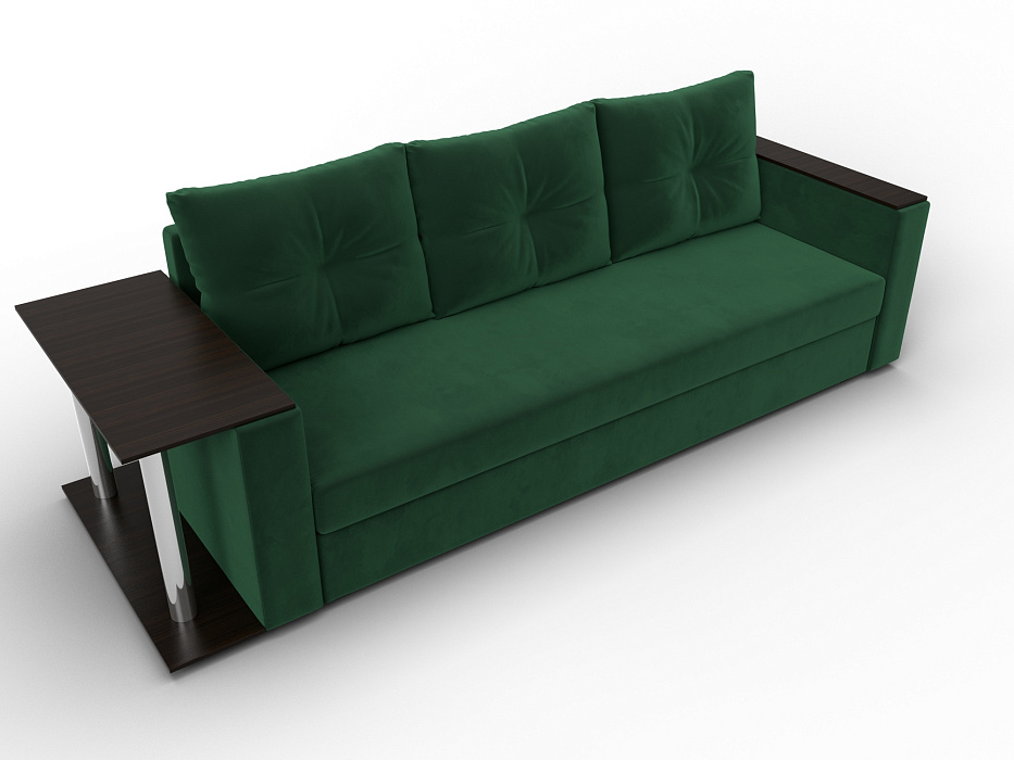 Диван прямой Атланта со столом слева (seven 626 зеленый)