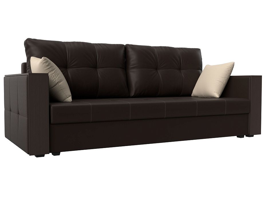Прямой диван Валенсия Лайт (коричневый\бежевый)