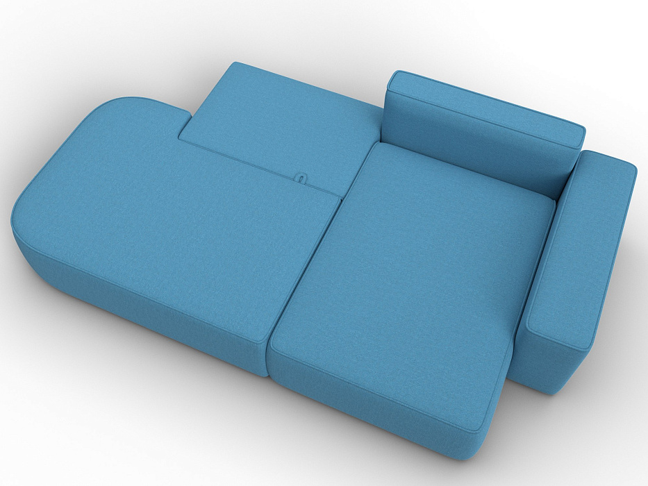 Диван угловой Лига-065 БП угол правый (амур 10 голубой)