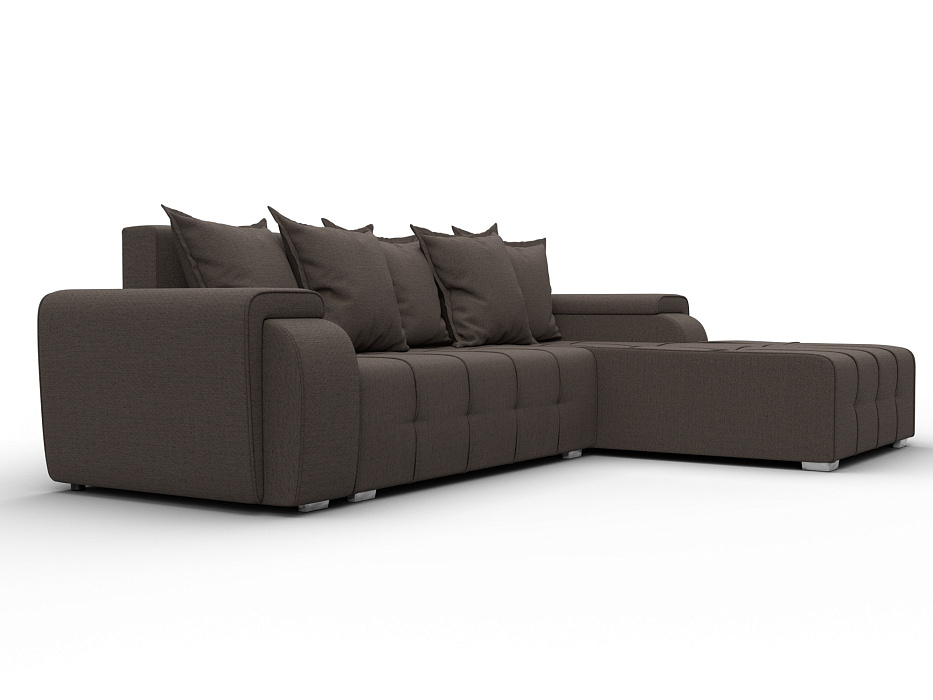 Диван угловой Лига-121 правый угол (амур 05 коричневый)