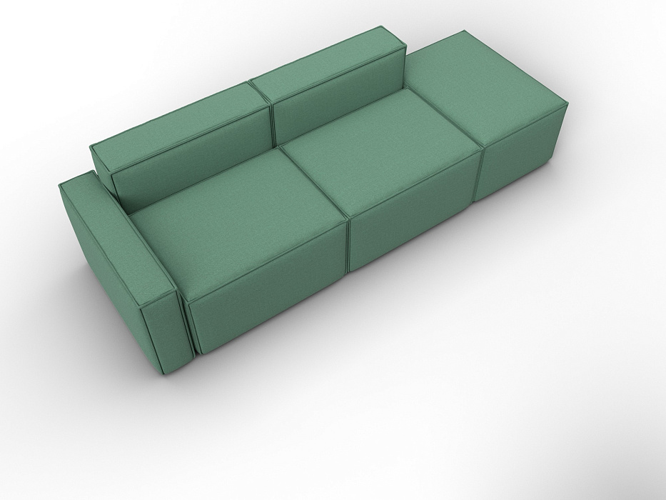 Диван угловой модульный Лига-063 угол левый (амур 11 зеленый)