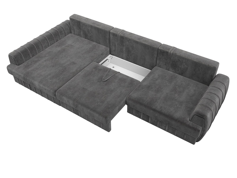 Диван угловой Лига-057 НПБ Лонг угол левый (tower 10 серый)