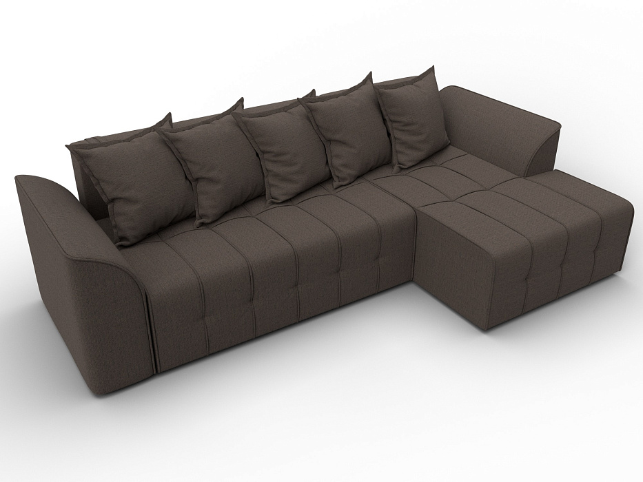 Диван угловой Лига-113 угол правый (амур 05 коричневый)